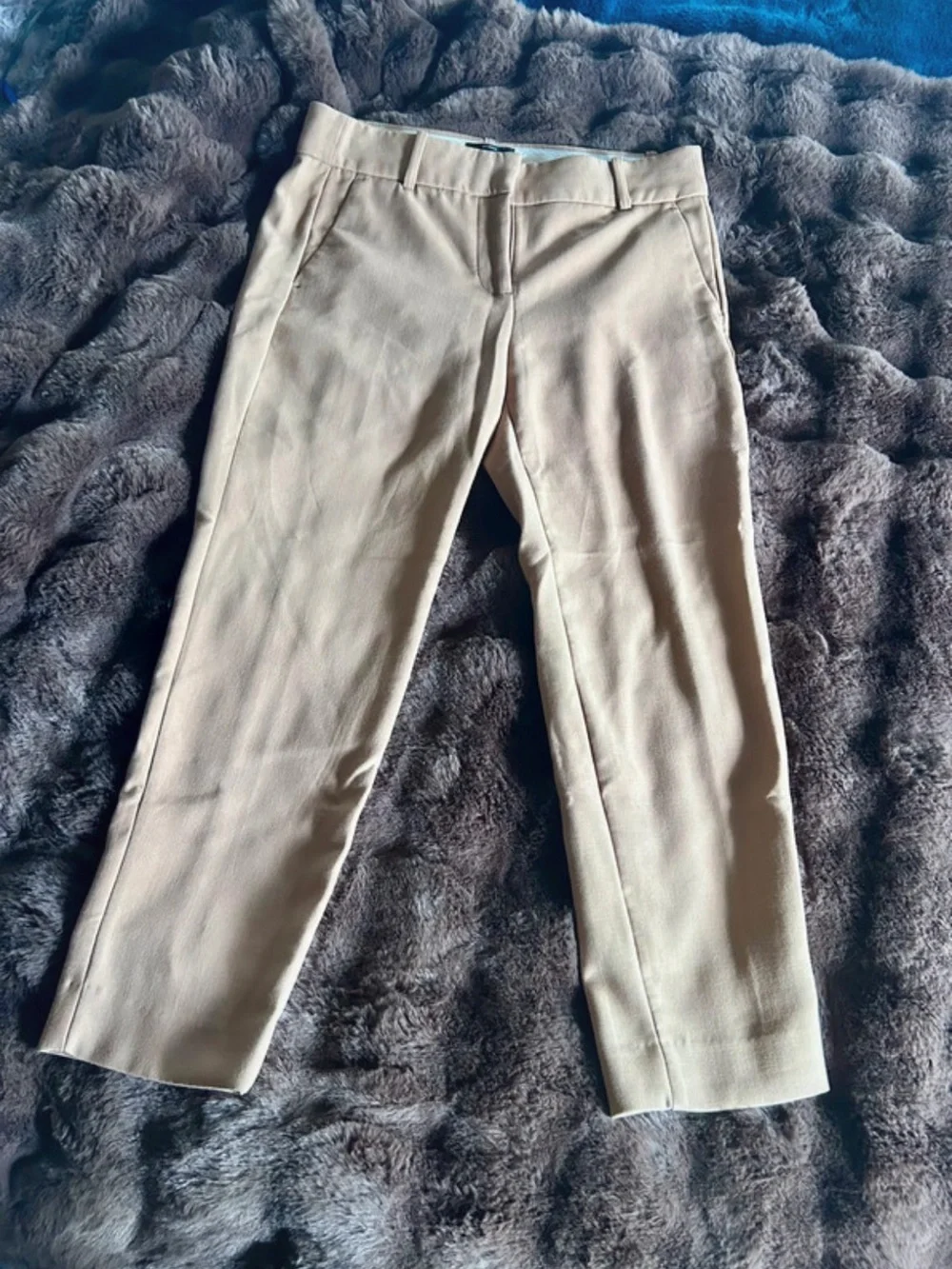 J. Crew 365 Womens Cameron Dress Pants Tan Size 8P Petite Crop